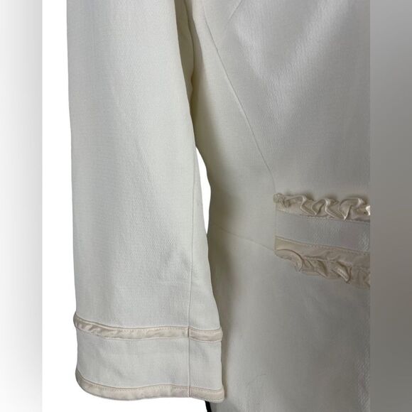 Doncaster collection cropped off white light cream button up jacket approx XXS - Picture 5 of 10